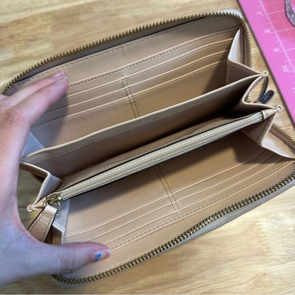 Coach Beige/Green signature canvas & leather Devin stripe shoulder bag & wallet - Picture 4 of 14